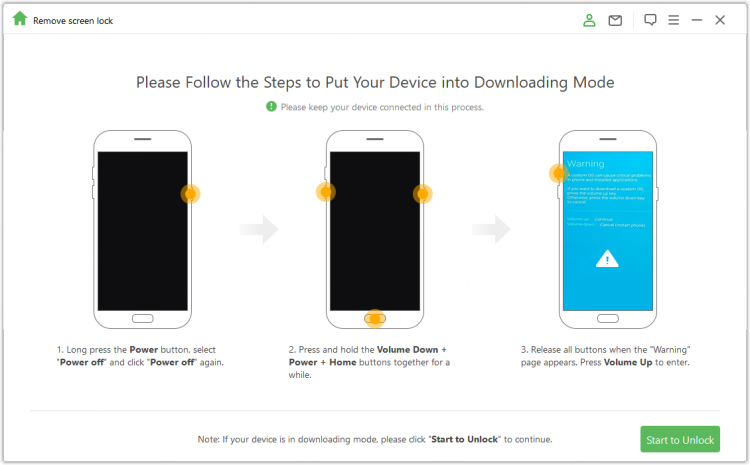 put your device into downloading mode