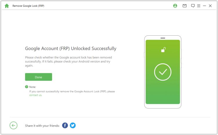 remove samsung frp lock successfully