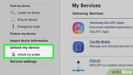 unlock screen lock via find my mobile
