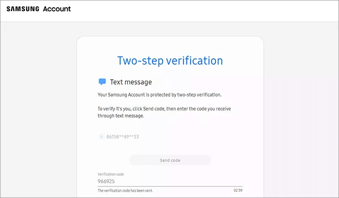 samsung find my mobile verification