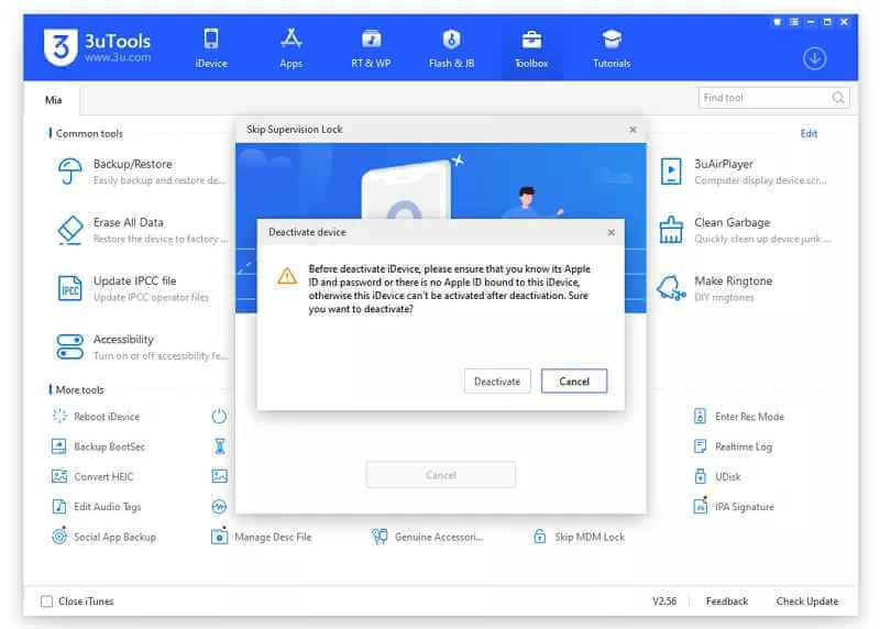 3utools deactivate device