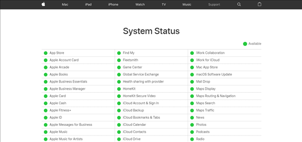 check apple server status