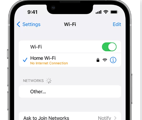 check iPhone internet connection  to fix apple id grayed out on iphone