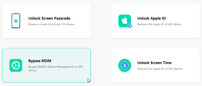 choose bypass mdm mode lockaway