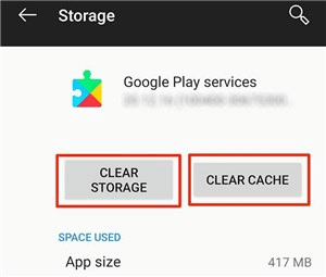 remove google play account action required via clear cache data