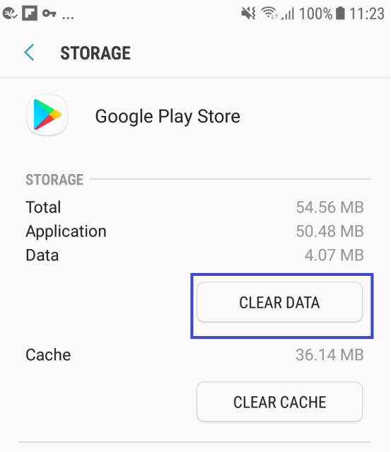 remove google play services account action required via clear data