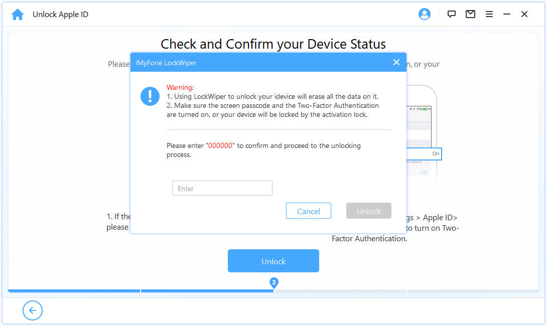 confirm to unlock apple id