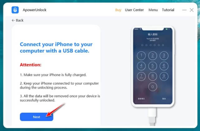 connect iphone to pc apowerunlock