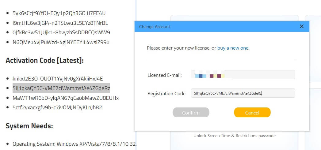 imyfone filme registration code and licensed email