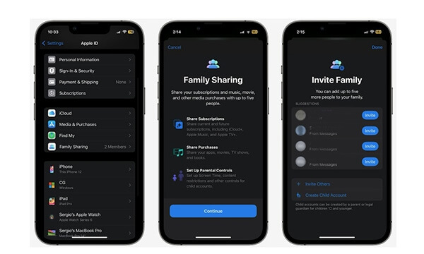 how do i put parental controls on an iphone via family sharing