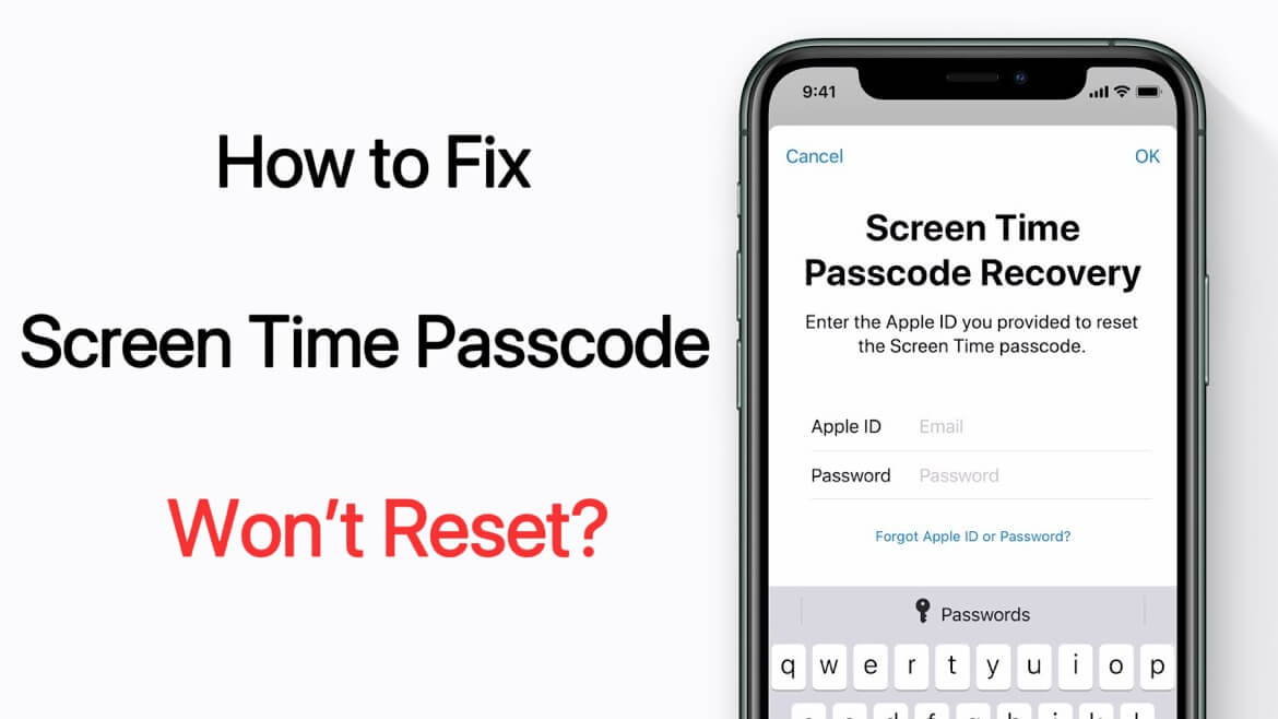 fix screen time passcode will not reset