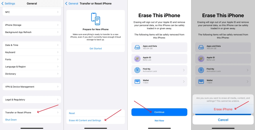 get out of iphone demo mode via settings factory reset