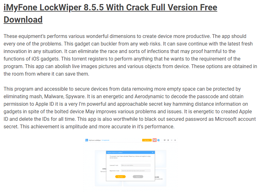 imyfone lockwiper email and registration code crack