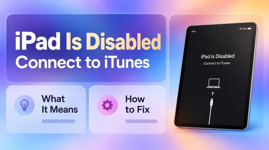 ipad is disabled connect to itunes