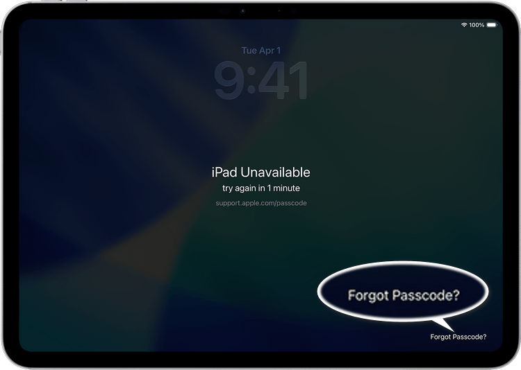 ipad unavailable forgot passcode
