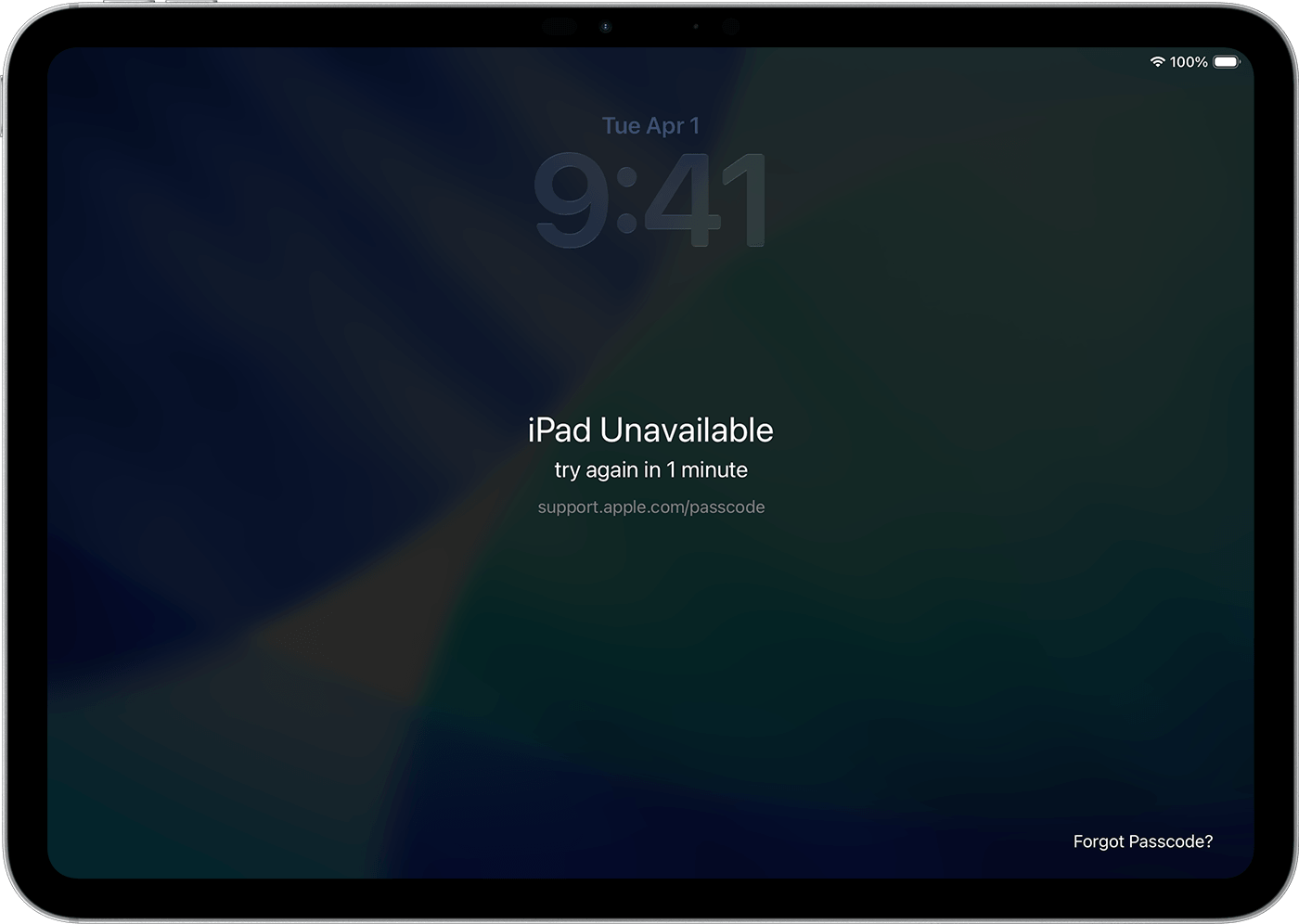 ipad unavailable try again