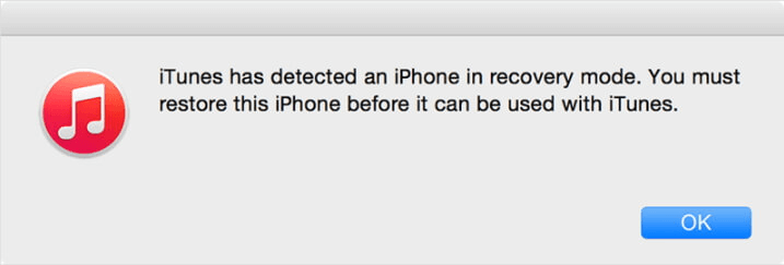 iphone or ipad has detected in recovery mode