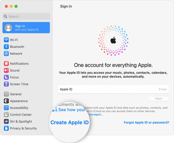 how to make a new apple id account via mac