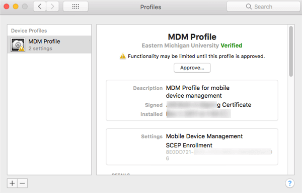 mdm profiles on mac computer