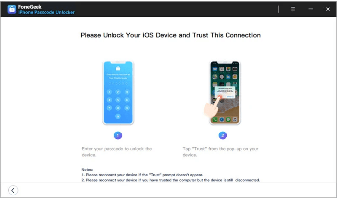 please unlock you ios device and trust this connection