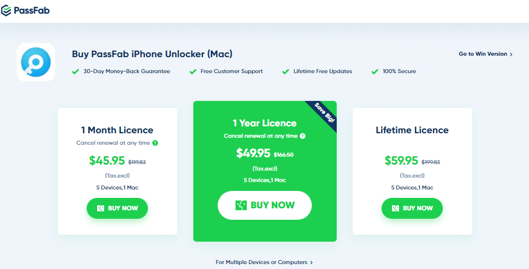 price of passfab iphone unlocker