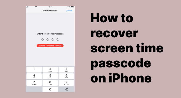 how to recover screen time passcode