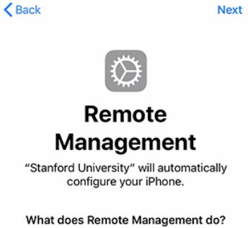 remote management screen