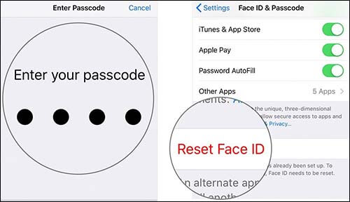 remove face id on iphone via settings