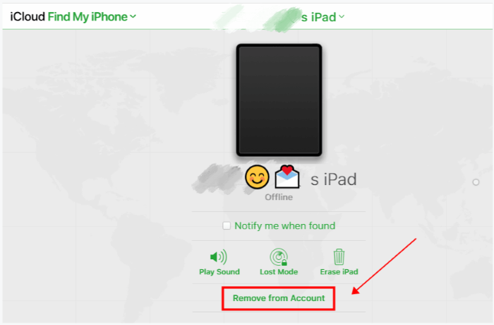 remove ipad from account ipad