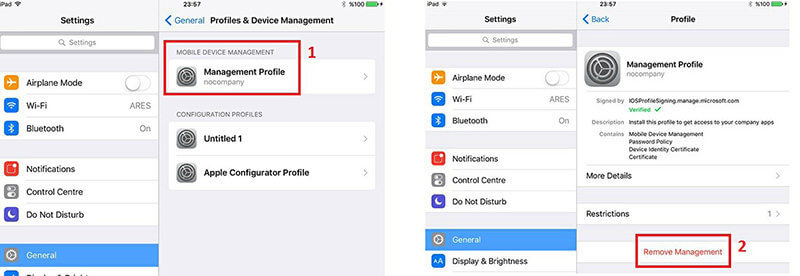 remove mdm profile ipad with passcode