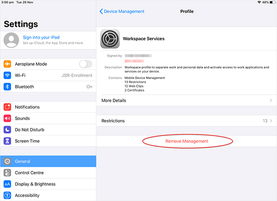 how to remove school restrictions on ipad via settings