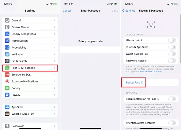 how to set up face id on ios 18