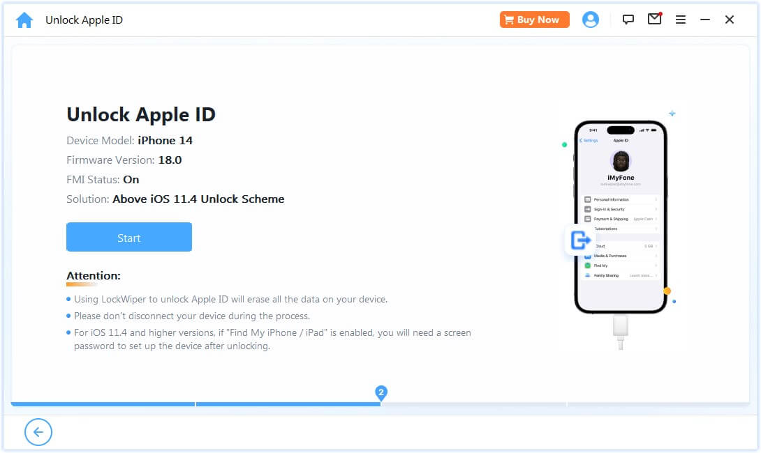 start to remove apple id for icloud unlock all iphone ios 17