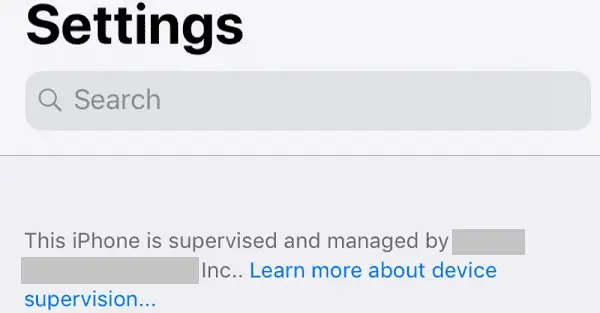 this iphone is supervised and managed