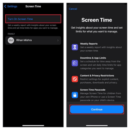 how to set parental controls on iphone via screen time