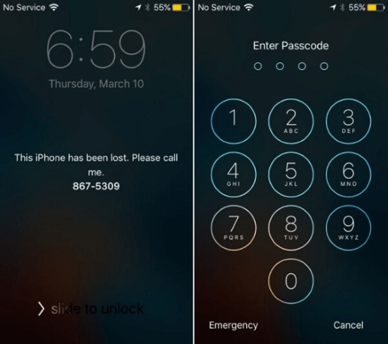 iphone lost mode unlock via password