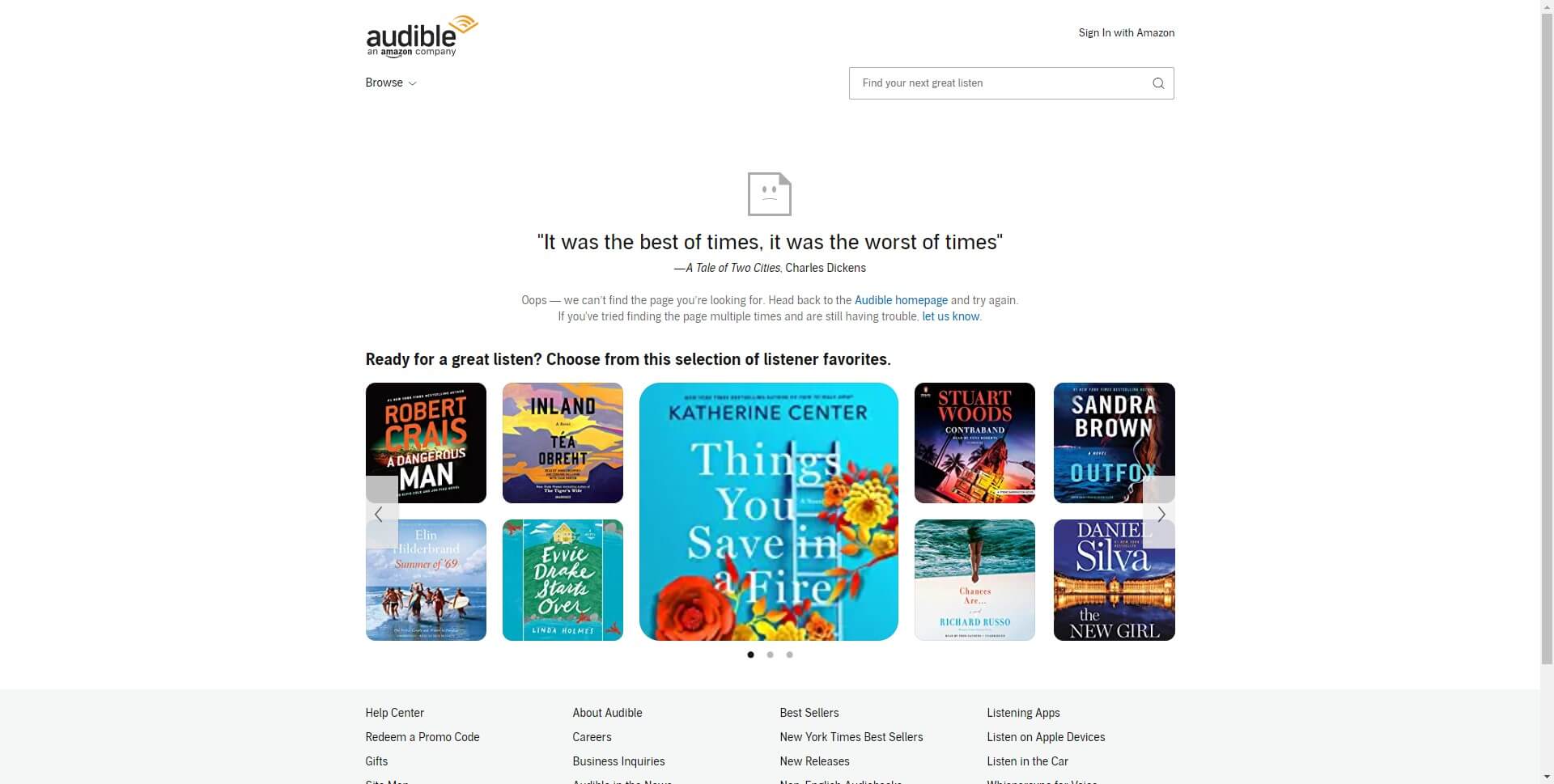 404 page example- Audible