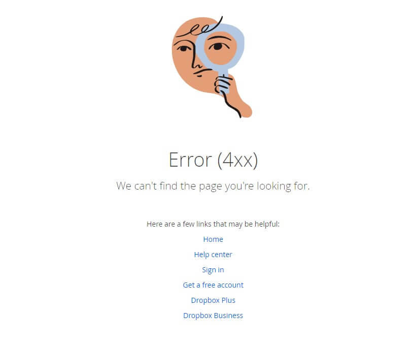 404 page example- Dropbox