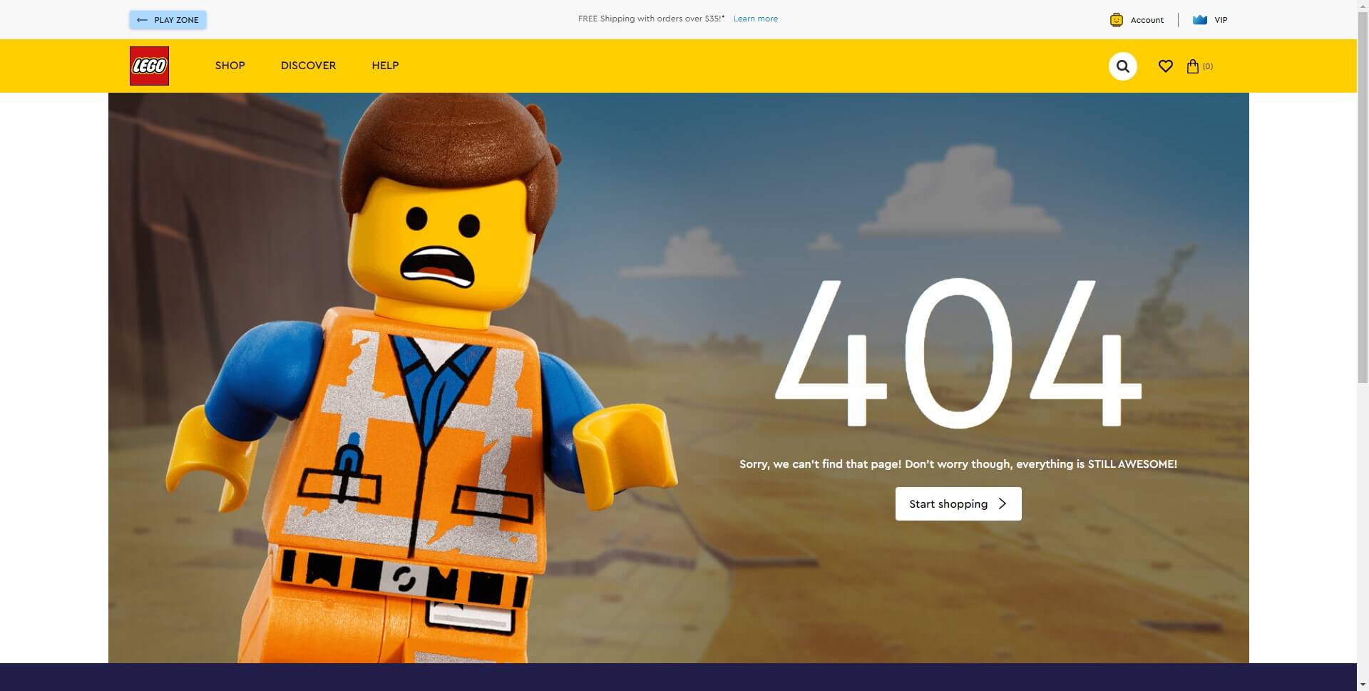 404 page example- Lego