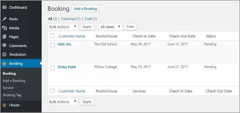 allow and configure  booking services