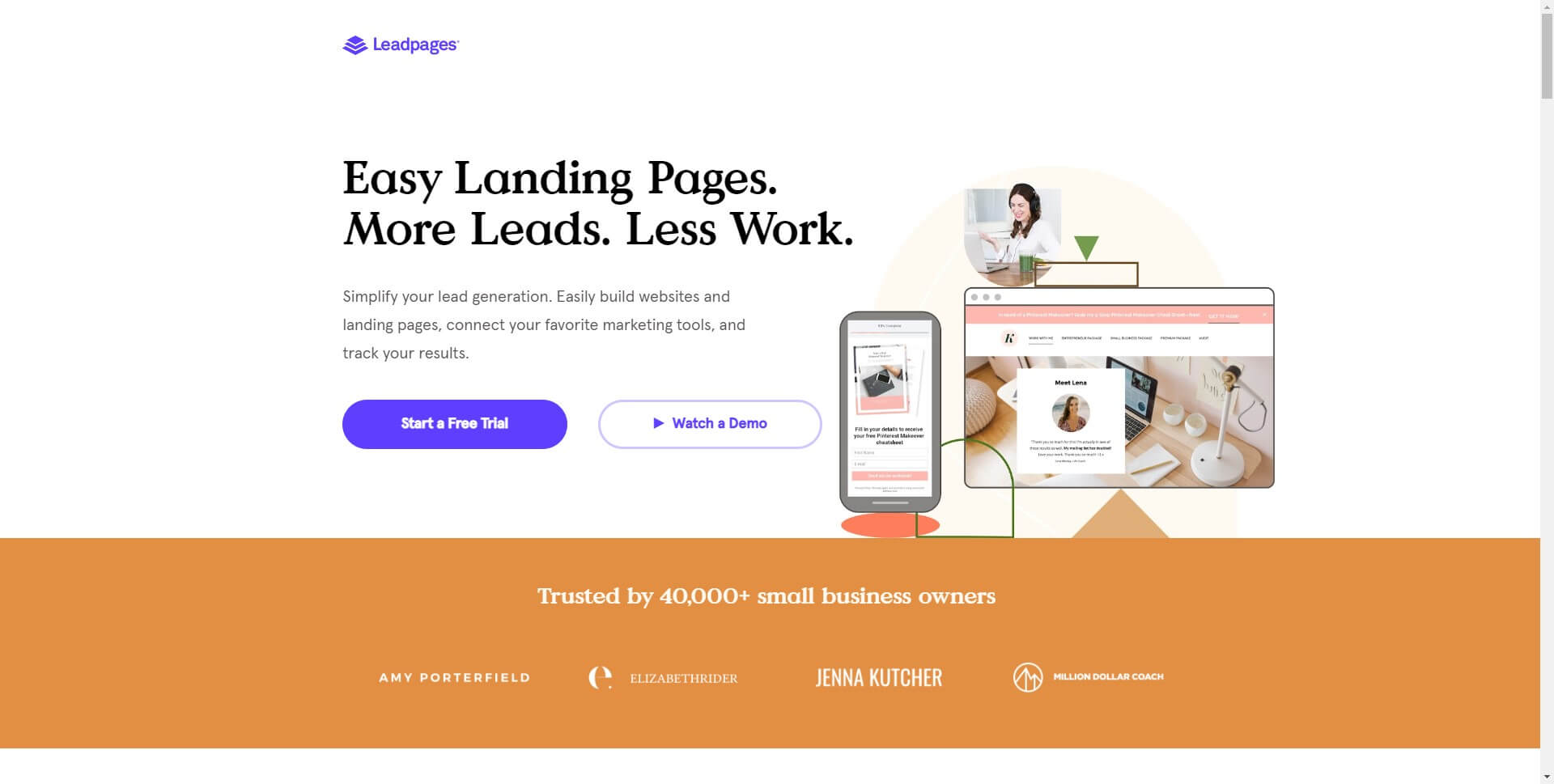 landing page builder- Leadpages