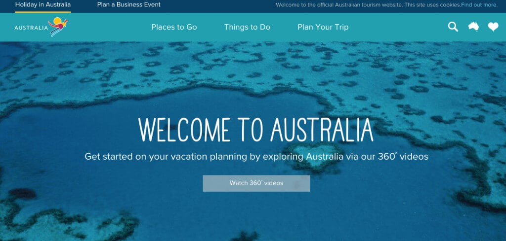 Travel website design template - visit australia