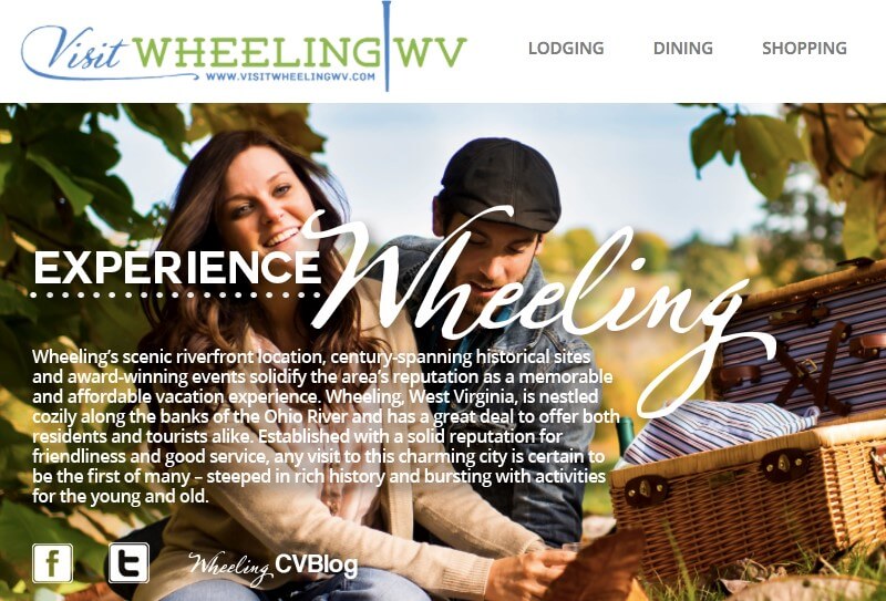 Travel website design template - wheeling west virginia