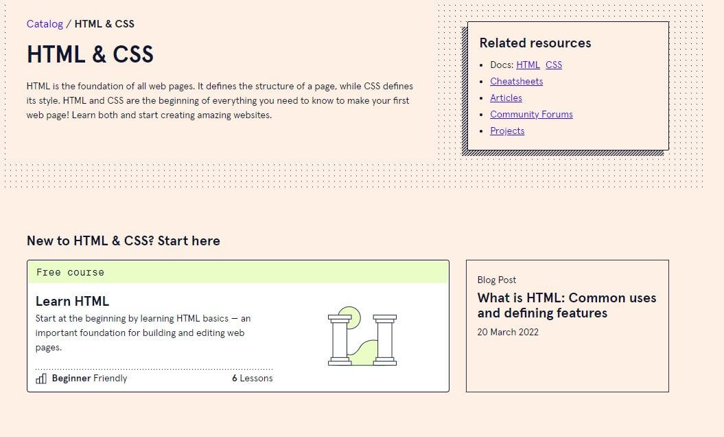 web design course- Codecademy HTML CSS