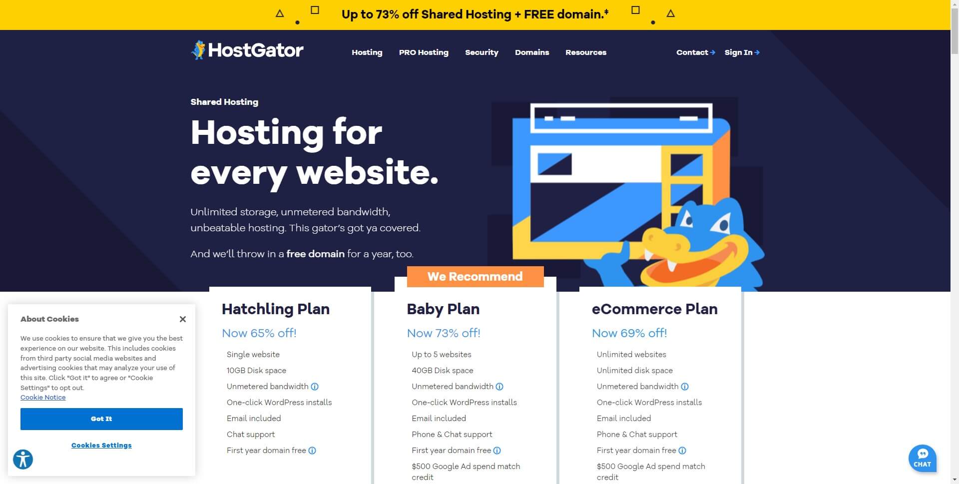web hosting company- HostGator