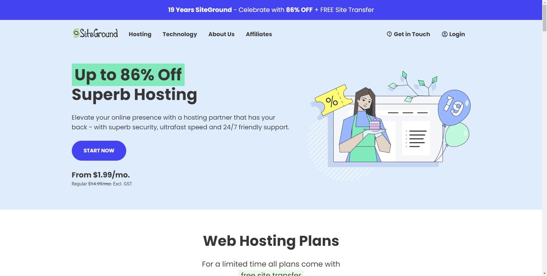 web hosting company- SiteGroun