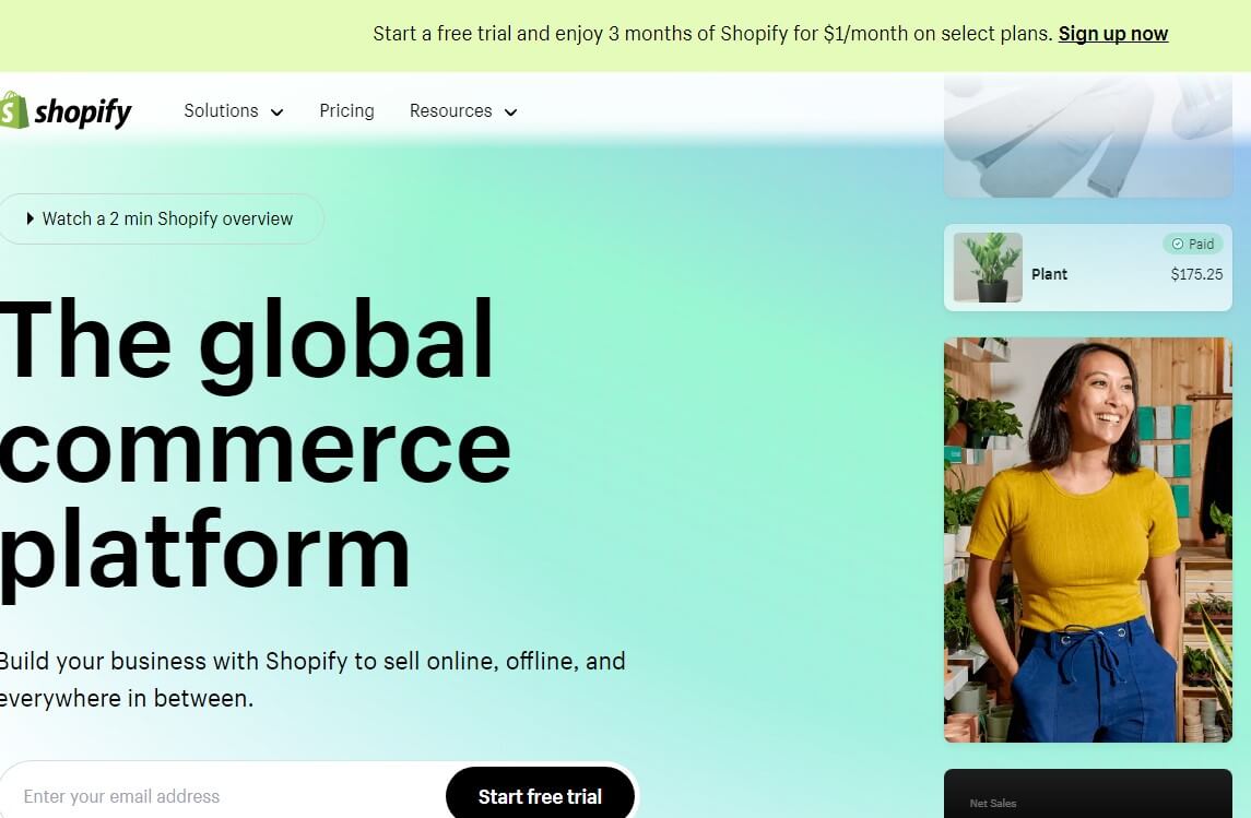 affordable website bulider - Shopify