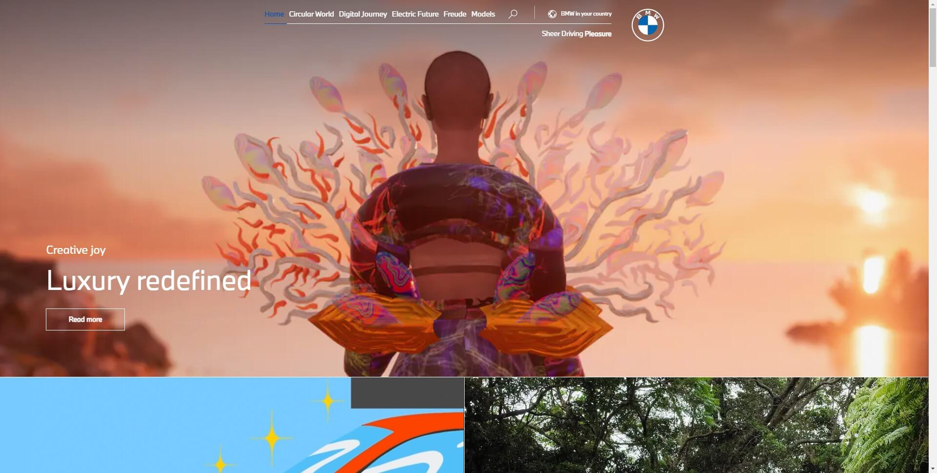 website header design example- BMW.