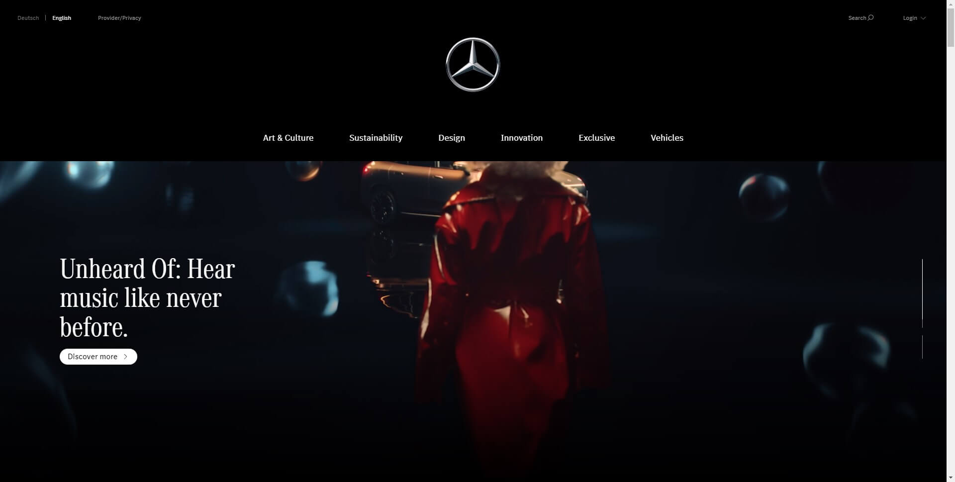 website header design example- Mercedes Benz.