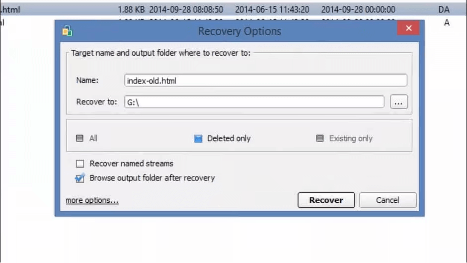 active file recovery recovery process